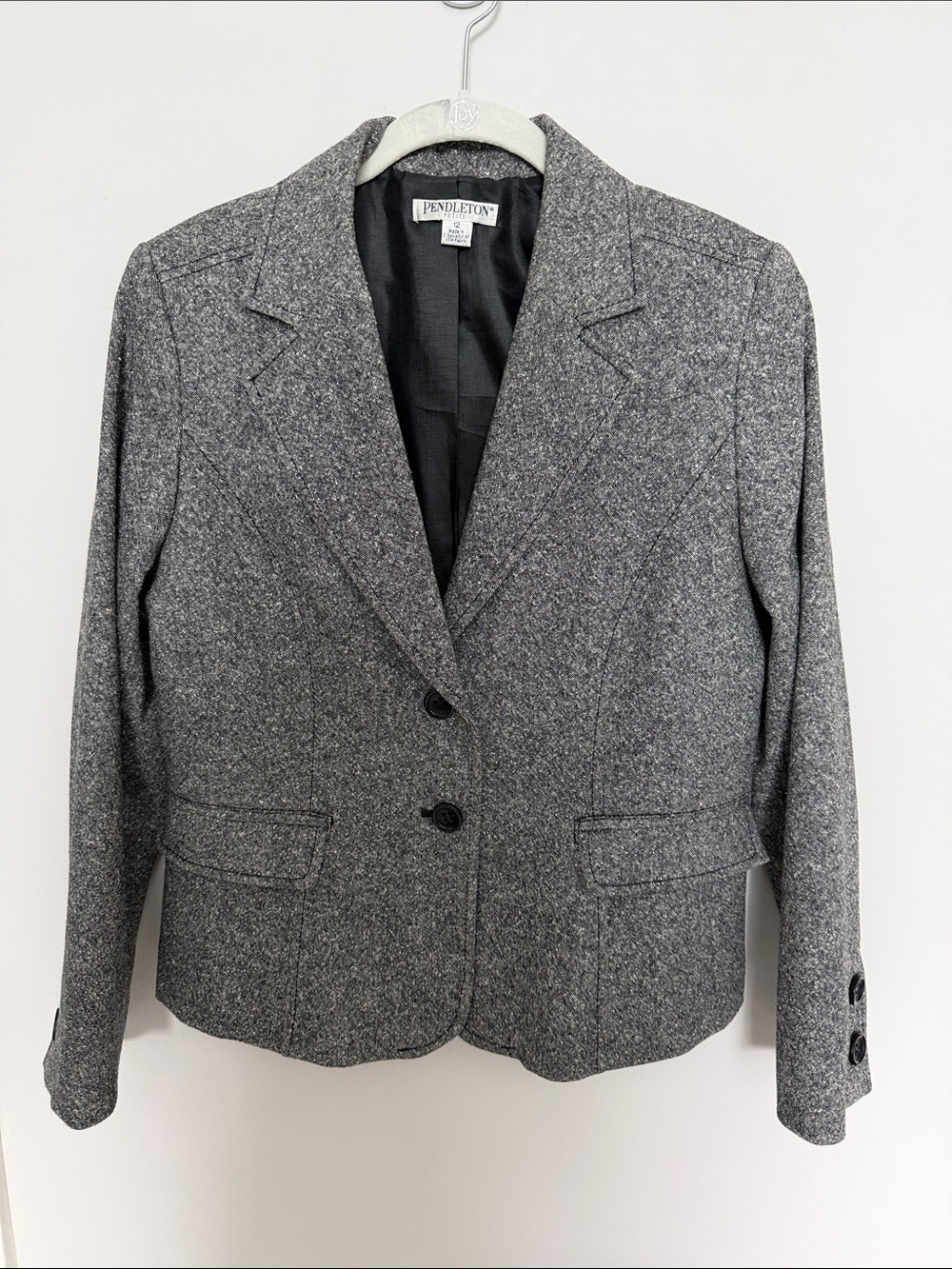 Pendleton Gray Tweed Wool Blend Women's Blazer